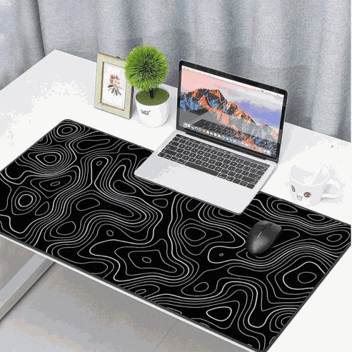 Tapis de souris de jeu en caoutchouc, surface étendue pour clavier et ordinateur portable, base antidérapante, bureau gaming ou bureautique