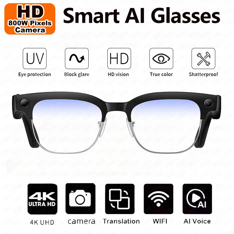 Skaire Lunettes intelligentes IA W630 – Caméra 8 MP et traduction multilingue