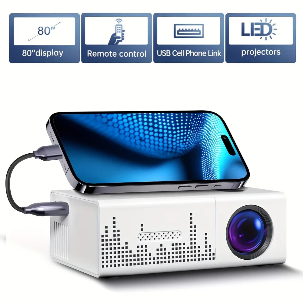 Office Projector,home theater projector,Supports smartphone screen sharing,Support720PResolution,with Remote Control,Built-in Sp