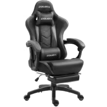 Dowinx – Chaise de gaming ergonomique en cuir PU, fauteuil de bureau inclinable avec support lombaire énergétique, idéale pour E-sport et ordinateur