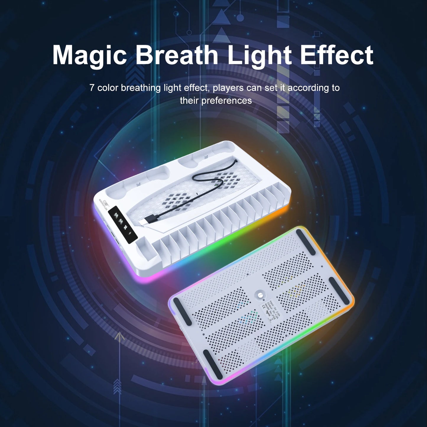 Station de Refroidissement RGB Premium pour PlayStation 5 - Chargeur Dual Controller