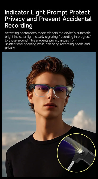 Skaire Lunettes intelligentes IA W630 – Caméra 8 MP et traduction multilingue