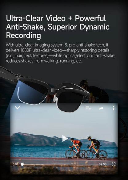 Skaire Lunettes intelligentes IA W630 – Caméra 8 MP et traduction multilingue