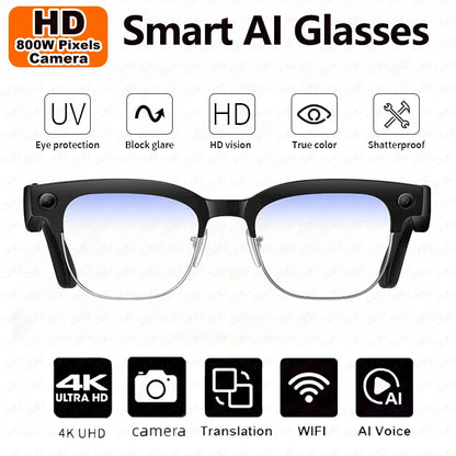 Skaire Lunettes intelligentes IA W630 – Caméra 8 MP et traduction multilingue