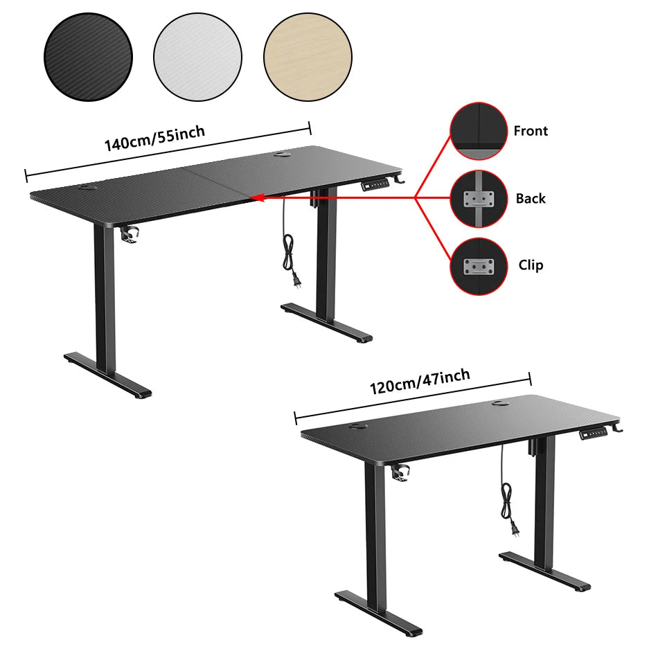 Bureau Électrique Ajustable en Hauteur - Standing Desk Premium Assis-Debout pour Gaming & Productivité