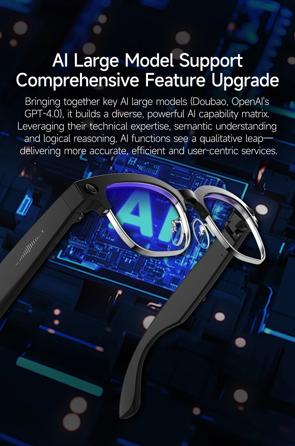 Skaire Lunettes intelligentes IA W630 – Caméra 8 MP et traduction multilingue