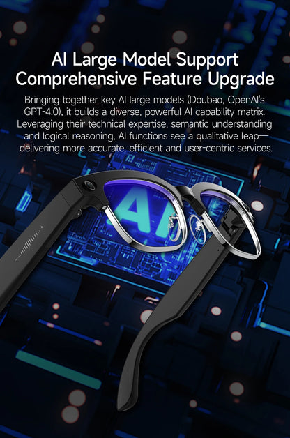 Skaire Lunettes intelligentes IA W630 – Caméra 8 MP et traduction multilingue