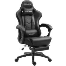 Dowinx – Chaise de gaming ergonomique en cuir PU, fauteuil de bureau inclinable avec support lombaire énergétique, idéale pour E-sport et ordinateur