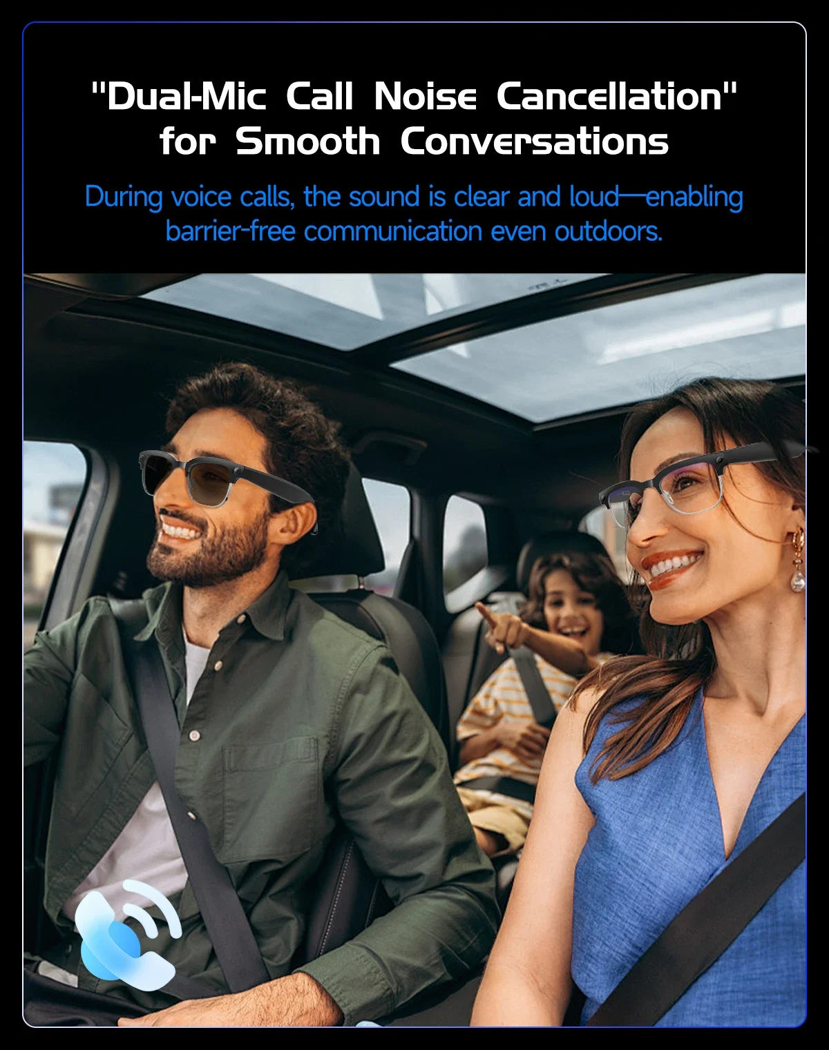 Skaire Lunettes intelligentes IA W630 – Caméra 8 MP et traduction multilingue