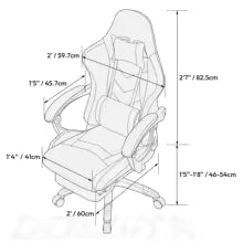 Dowinx – Chaise de gaming ergonomique en cuir PU, fauteuil de bureau inclinable avec support lombaire énergétique, idéale pour E-sport et ordinateur