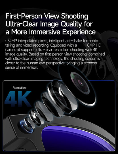 Skaire Lunettes intelligentes IA W630 – Caméra 8 MP et traduction multilingue